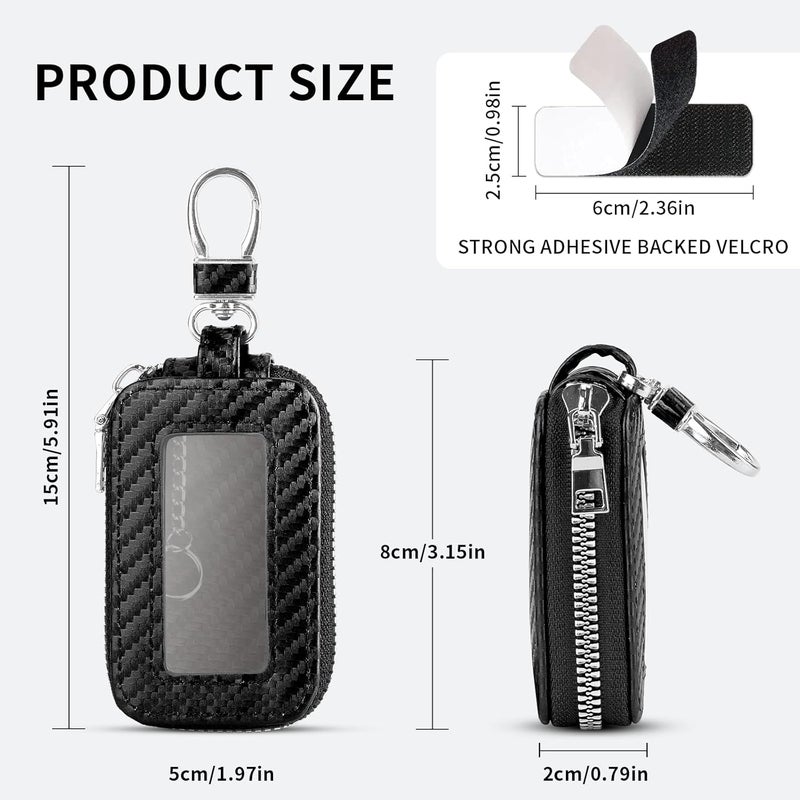 vvag Premium Car Key Fob Case Genuine Leather Car Smart Key fob Holder Car Remote Keychain Bag Universal - Image 2